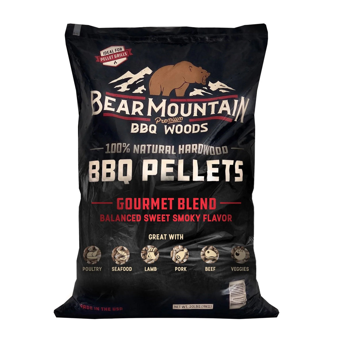 Bear Mountain BBQ Hardwood Gourmet Blend Smoker Pellets for Grill, 20 Lbs