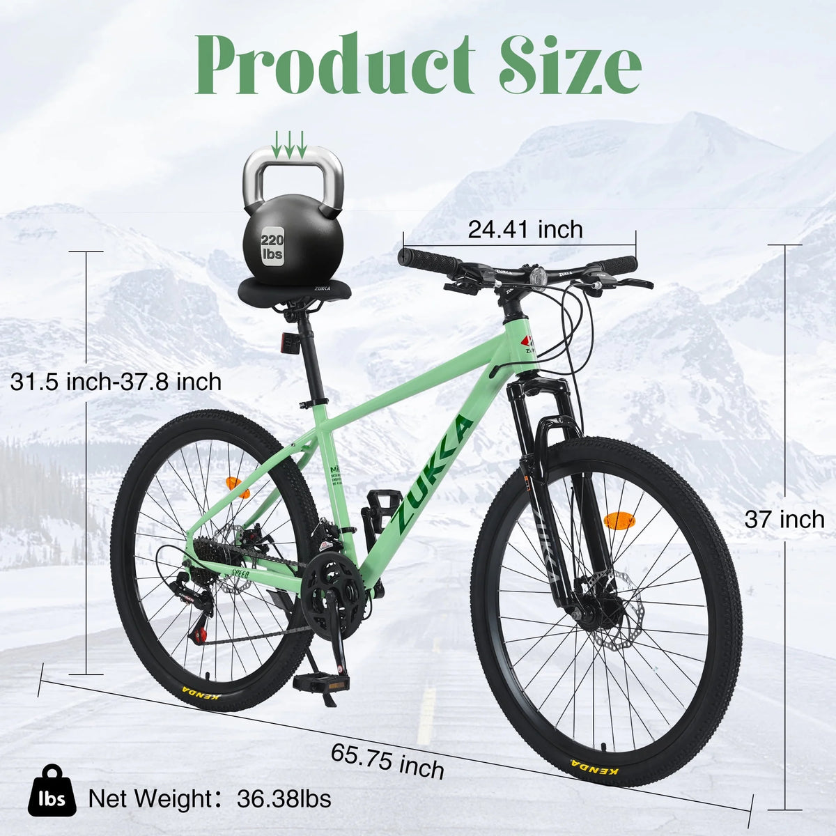 Aukfa 26" Mountain Bike for Men/Women,24 Speed Adult Bicycle Suspension Fork,Fits Riders 5'4" - 6'2"Red
