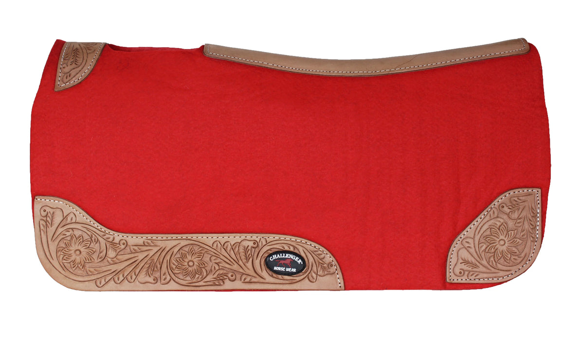 Challenger Horsewear Breathable Western Contoured Wool Felt Moisture Wicking Saddle Pad