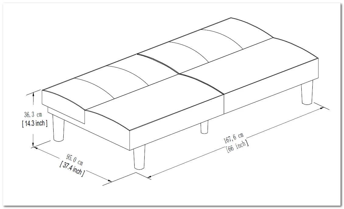 Mainstays 66" Studio Futon, Gray Linen Upholstery