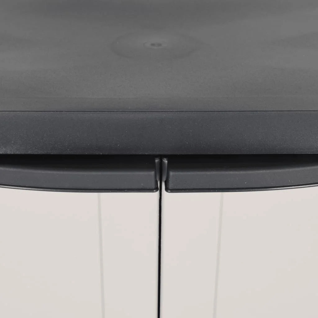 vidaXL Outdoor Storage Cabinet Black 25.6"x14.6"x33.5" PP