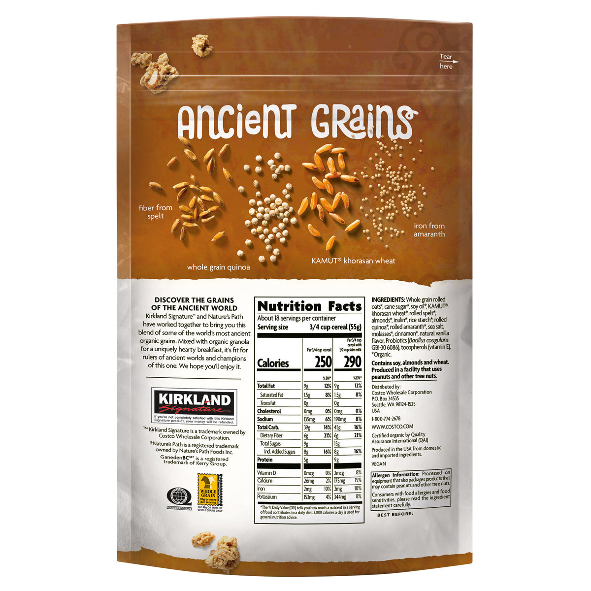 Kirkland Signature Organic Ancient Grain Granola, 35.3 oz