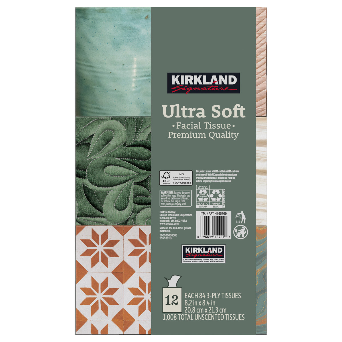 Kirkland Signature Facial Tissue, 3-Ply, 84-count, 12-pack