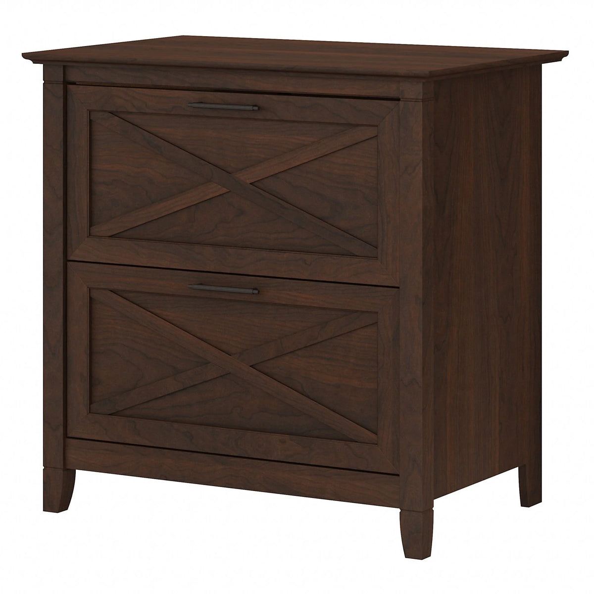 Bush Furniture Key West 2 Drawer Lateral File Cabinet in Bing Cherry
