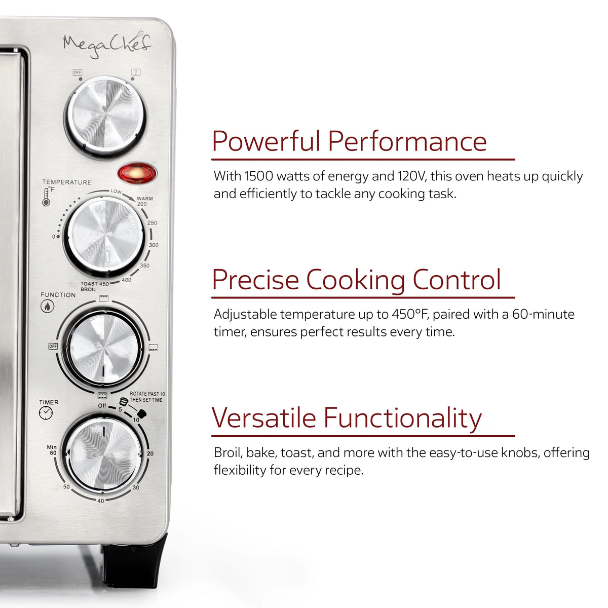 MegaChef 30 Quart French Door Multi-Function Electric Toaster Oven