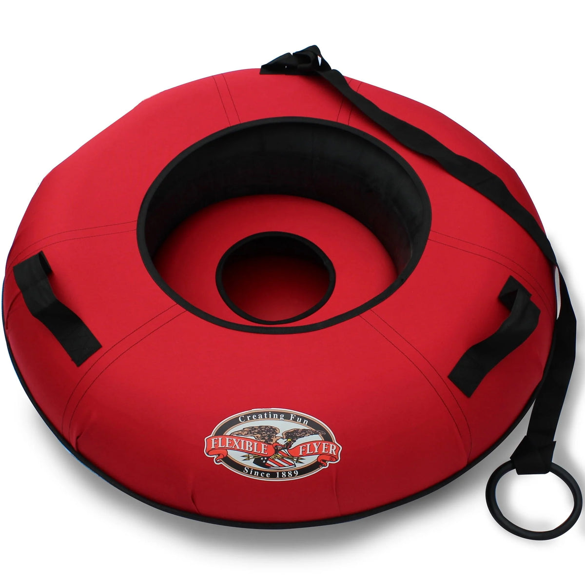 Flexible Flyer Heavy-Duty Snow Tube. Hard Plastic Bottom Inflatable Sled