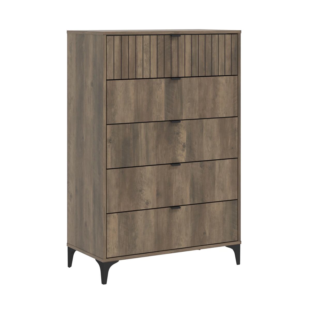 Galano Zaffy 5 Drawer Dressers for bedroom , Dusty Grey Oak