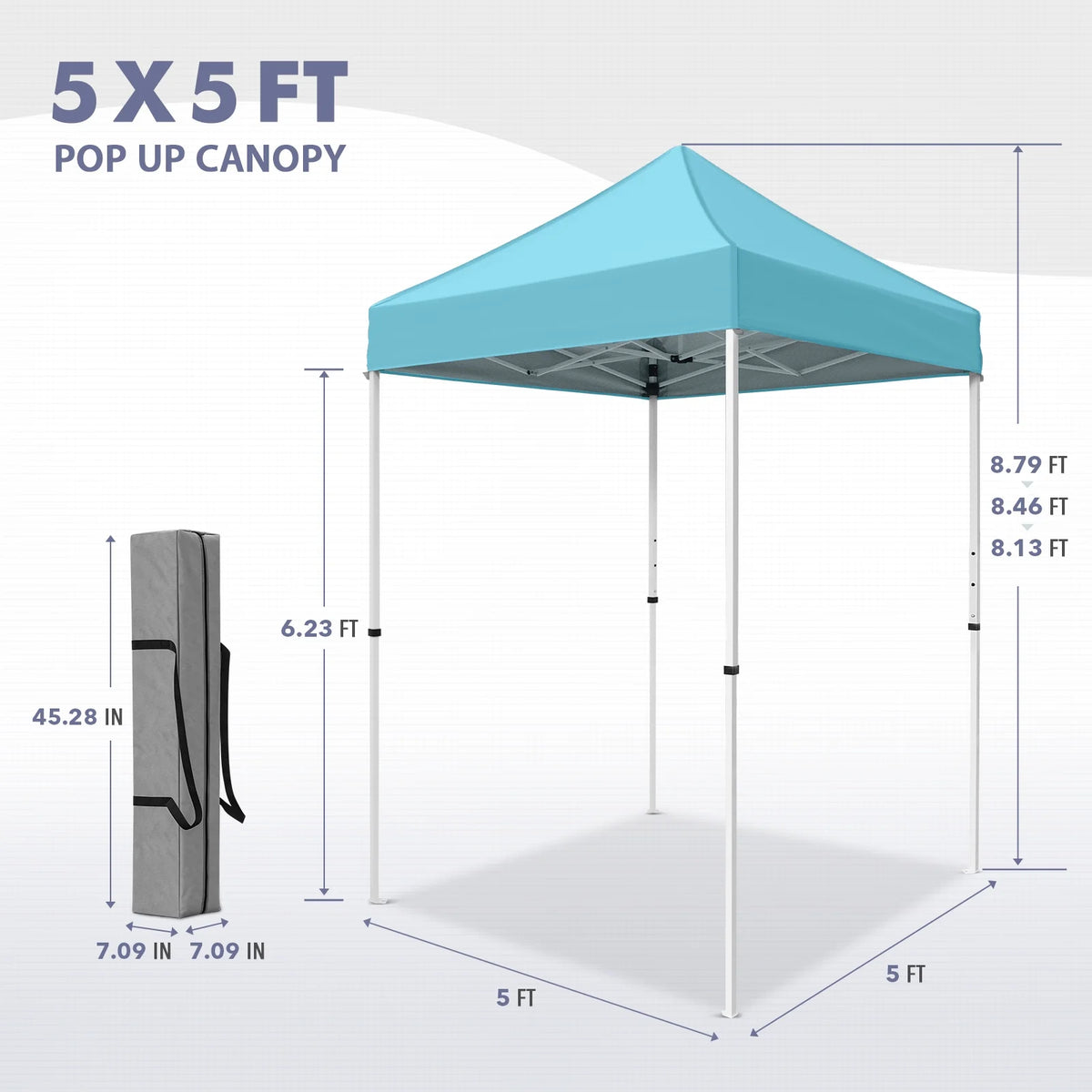 INTER HUT 5x5 Outdoor Pop up Canopy Gazebo, Instant Easy Set up Outdoor Canopy Commercial Fair Shelter, Beige