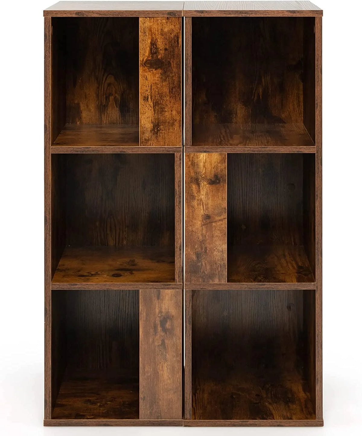 3 Cube Bookcase Set of 2, Modern Bookshelf w/Cubical Storage Shelves, Wood Bookshelves & Bookcases, Small Book Shelf for Bedroom, Living Room, Home Office (White)