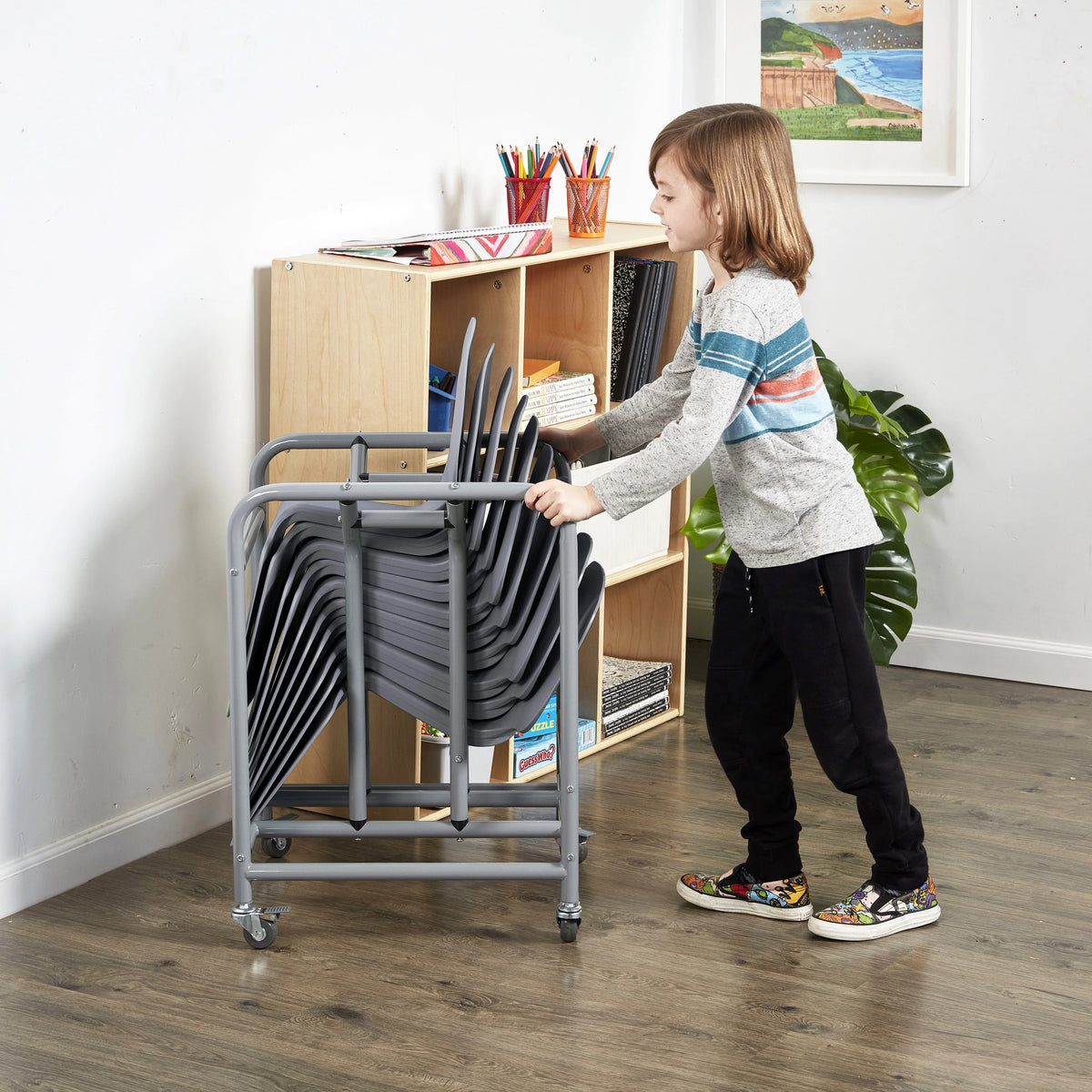 ECR4Kids The Surf Portable Lap Desk with Mobile Storage Cart, Blue, 10-Pack