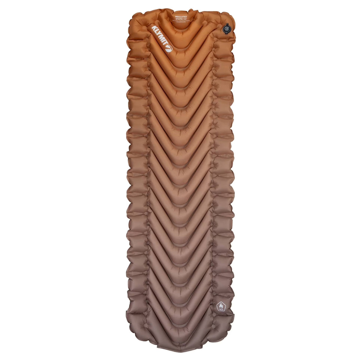 Klymit Insulated Static V2 Sleeping Pad, Lightweight 4-Season Camping Air Mattress for Warmth & Comfort, Saffron