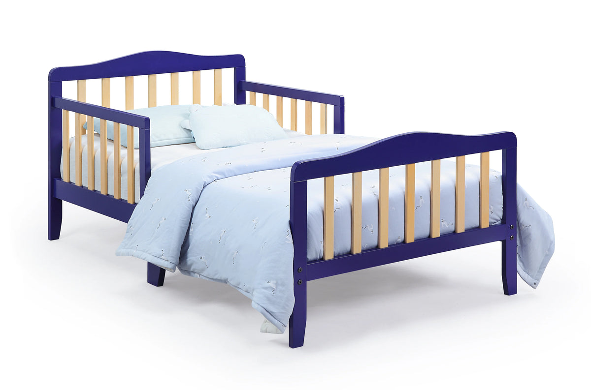 Olive & Opie Twain Toddler Bed, Red/Blue Finish