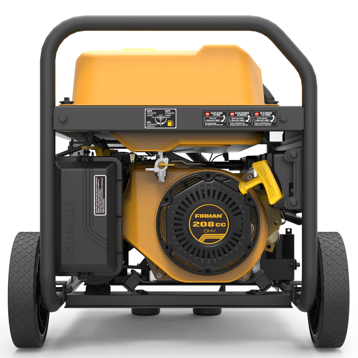 Firman Generators Gas Powered 4550-3650W Extend Run Portable Remote Start Generator with Wheel Kit