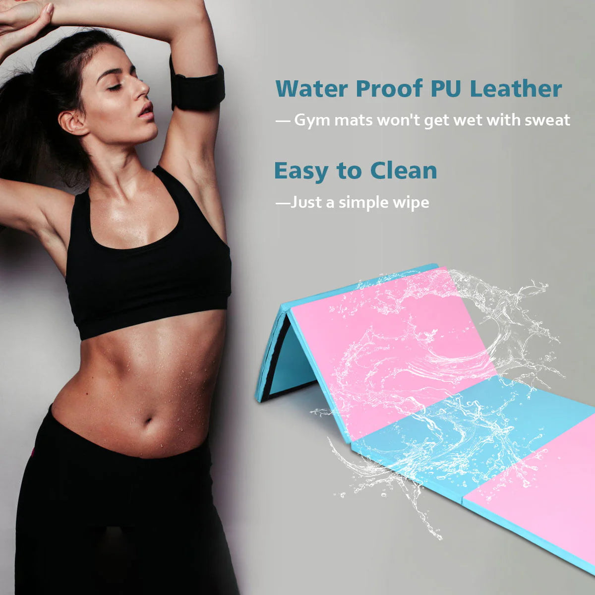 Costway 4' x 10' x 2'' Folding Gymnastics Tumbling Gym Mat Stretching Yoga