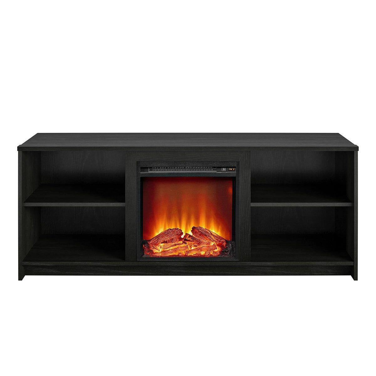 Mainstays Fireplace TV Stand for TVs up to 65", Black Oak