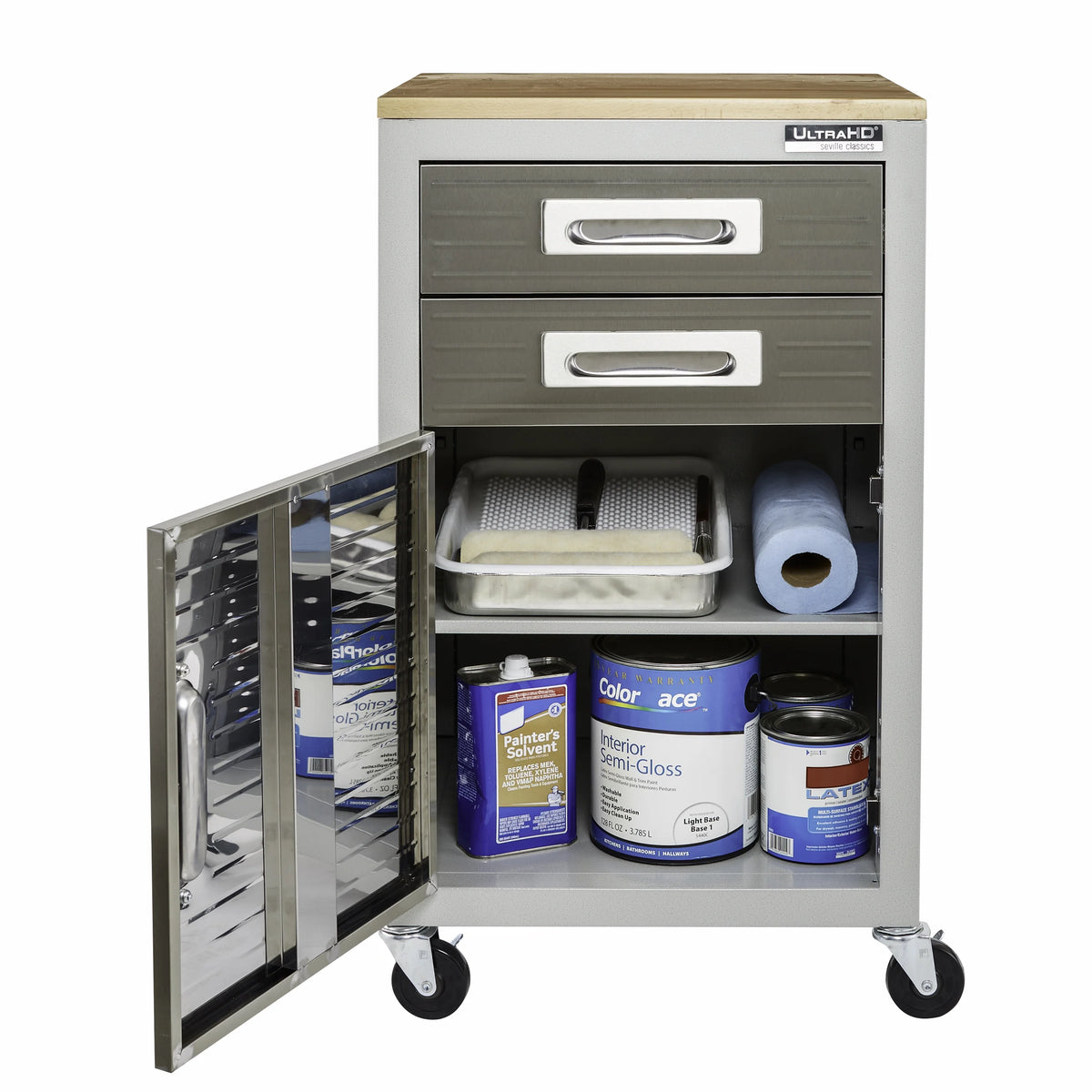 Seville Classics ULTRAHD? 2-Drawer Rolling Steel File Cabinet, Granite Gray