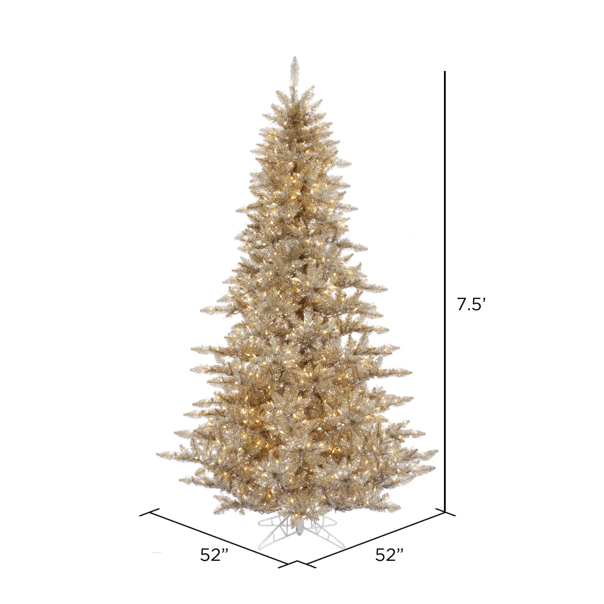 Vickerman 4.5' Champagne Fir Artificial Christmas Tree, Warm White Dura-lit LED Lights