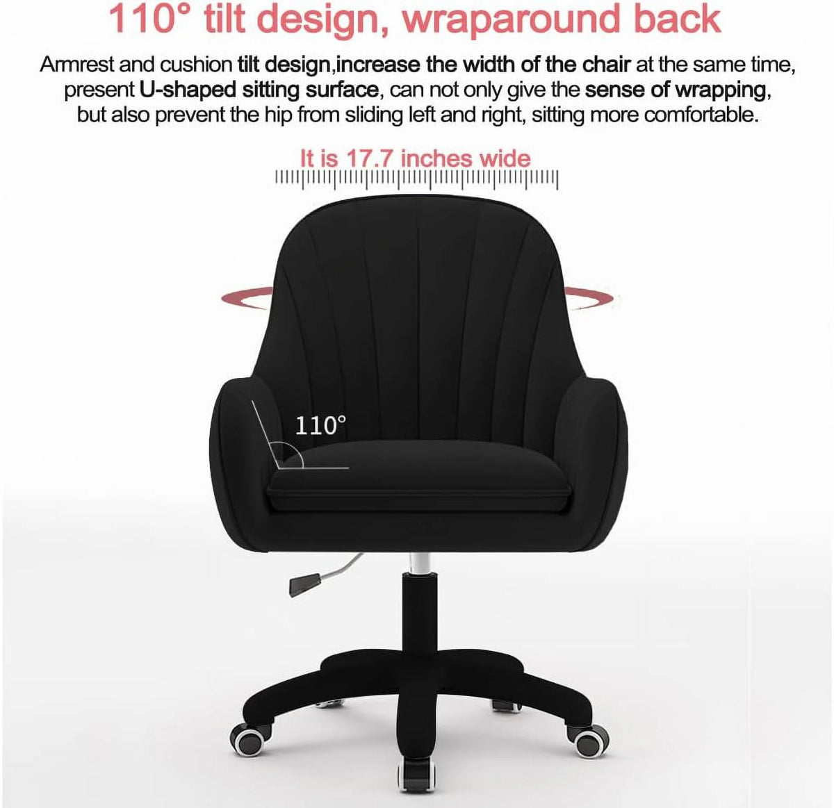Home Office Chair Computer Chair with Mid-Back Upholstered Modern Tufted Computer Task Chair Swivel Height Adjustable Velvet Accent Chair.��White��