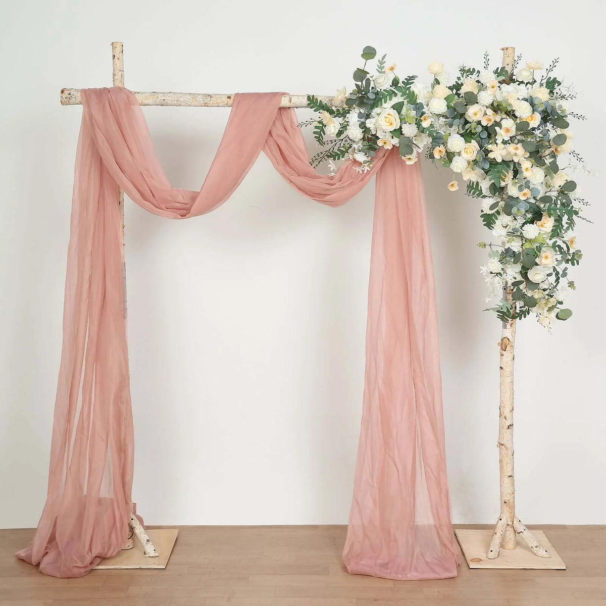 Efavormart 7FT Rustic Square Wedding Arch Wooden Backdrop Stand, Wedding Ceremony Arch - Brown
