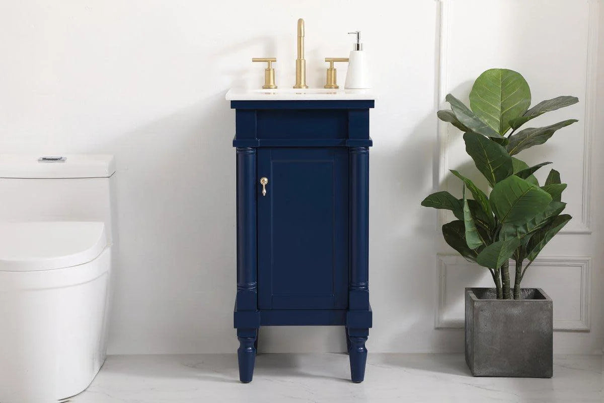 18.5 inch single bathroom vanity in blue