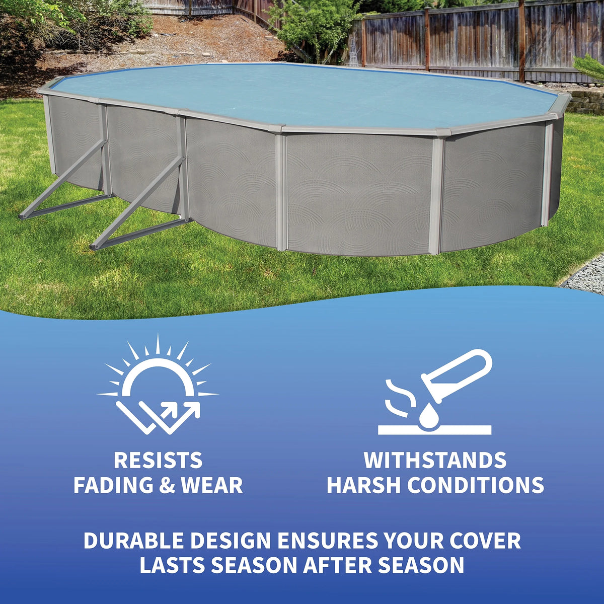 Blue Wave 12-mil Solar Blanket for Round Above-Ground Pools - Clear