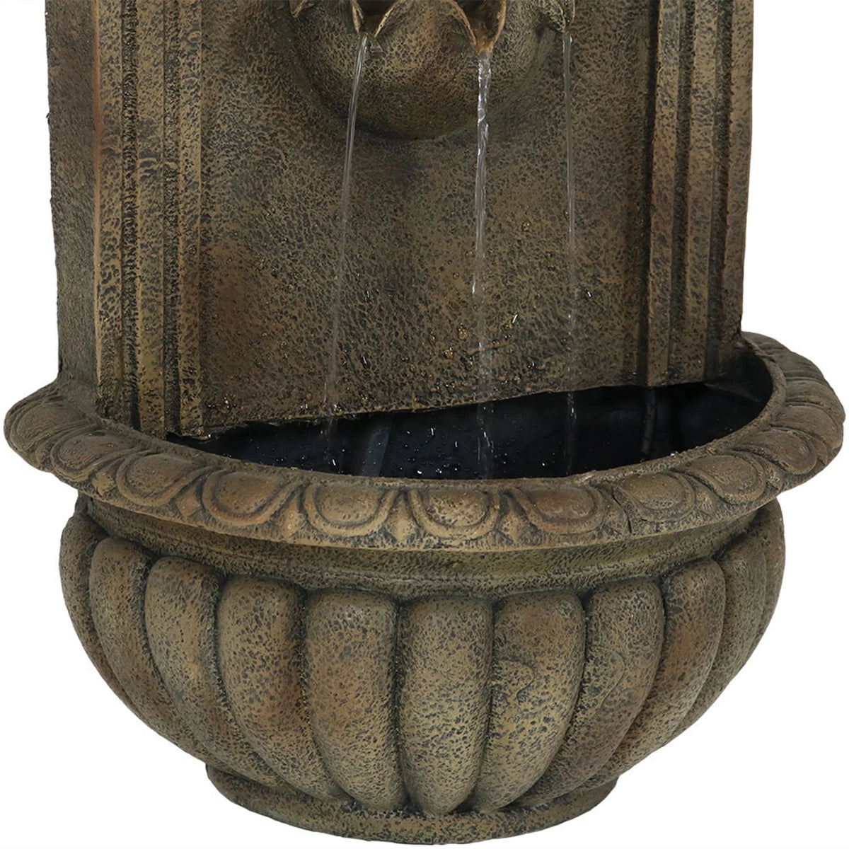 Sunnydaze Florence Polystone Outdoor Wall Fountain, Florentine Finish'