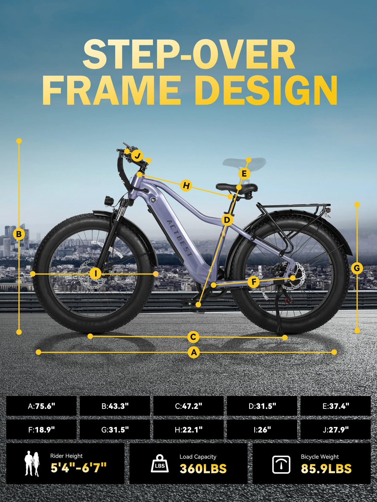 Actbest Electric Bike for Adults with Peak over 750W Brushless Motor, Over 20MPH Electric Mountain Bike, Removable Built-in Battery,26"×4 Fat Tires Ebikes for Adults,UL2849 (Gray)