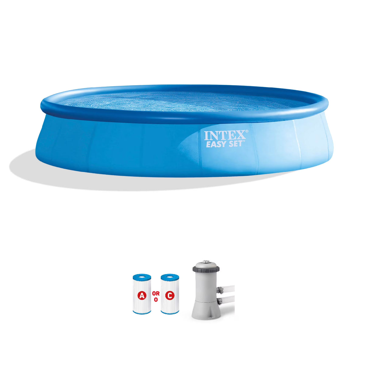 Intex 10' x 30" Easy Set Above Ground Swimming Pool With Filter Pump