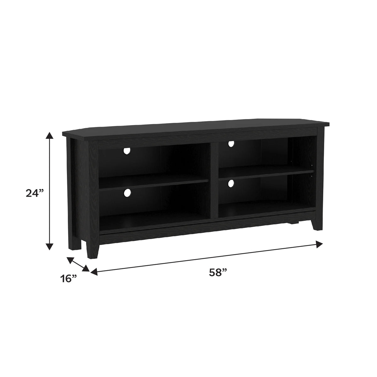 Walker Edison Corner TV Stand Console for TVs up to 64" - Black