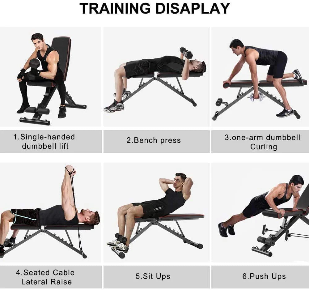 Weight Bench Flat Weight Bench,Soft Leather Adjustable Weight Bench