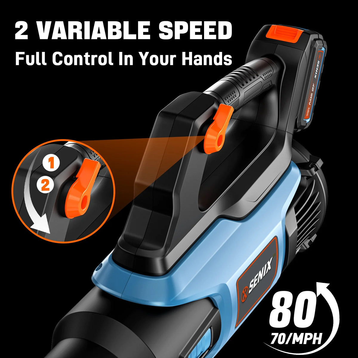 SENIX 20V 2-Tool Cordless Combo Kit, 10-Inch String Trimmer & Variable Speed Leaf Blower (One 4.0Ah Battery and Charger Included) S2K2B1-03