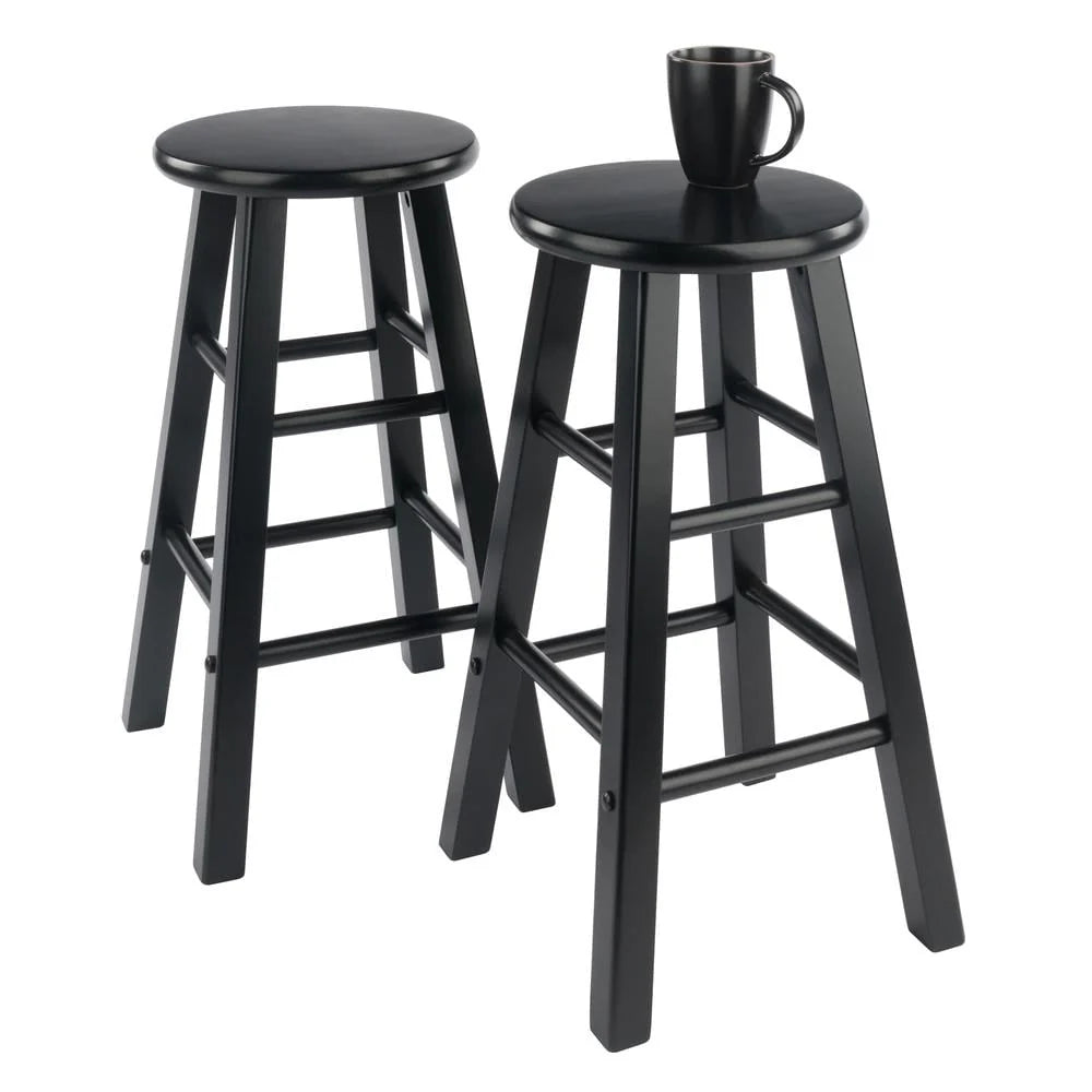 Winsome Wood Element 2-Pc 24" Counter Stool Set, Black Finish