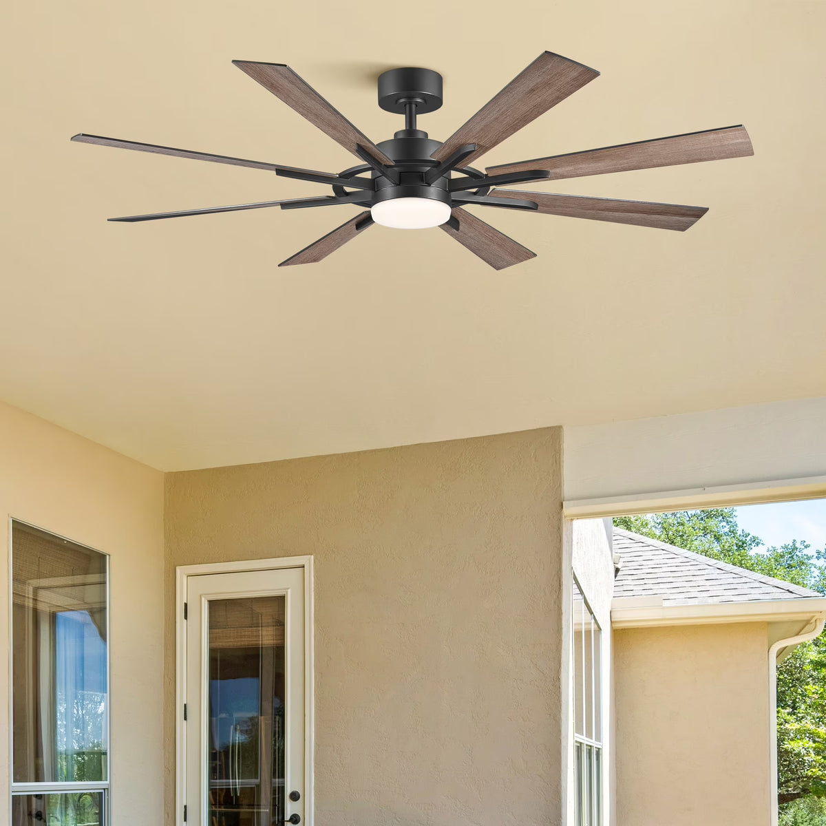 Bestco 60" Ceiling Fan with Light Kit and Remote Control for Farmhouse Living Room