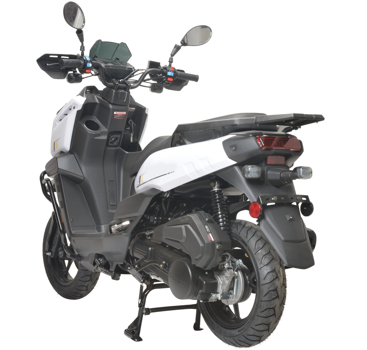 HHH Tank 150 Moped Gas Scooter 150cc Motorcycle Automatic Adult Bike with 12" Aluminum Wheels-White