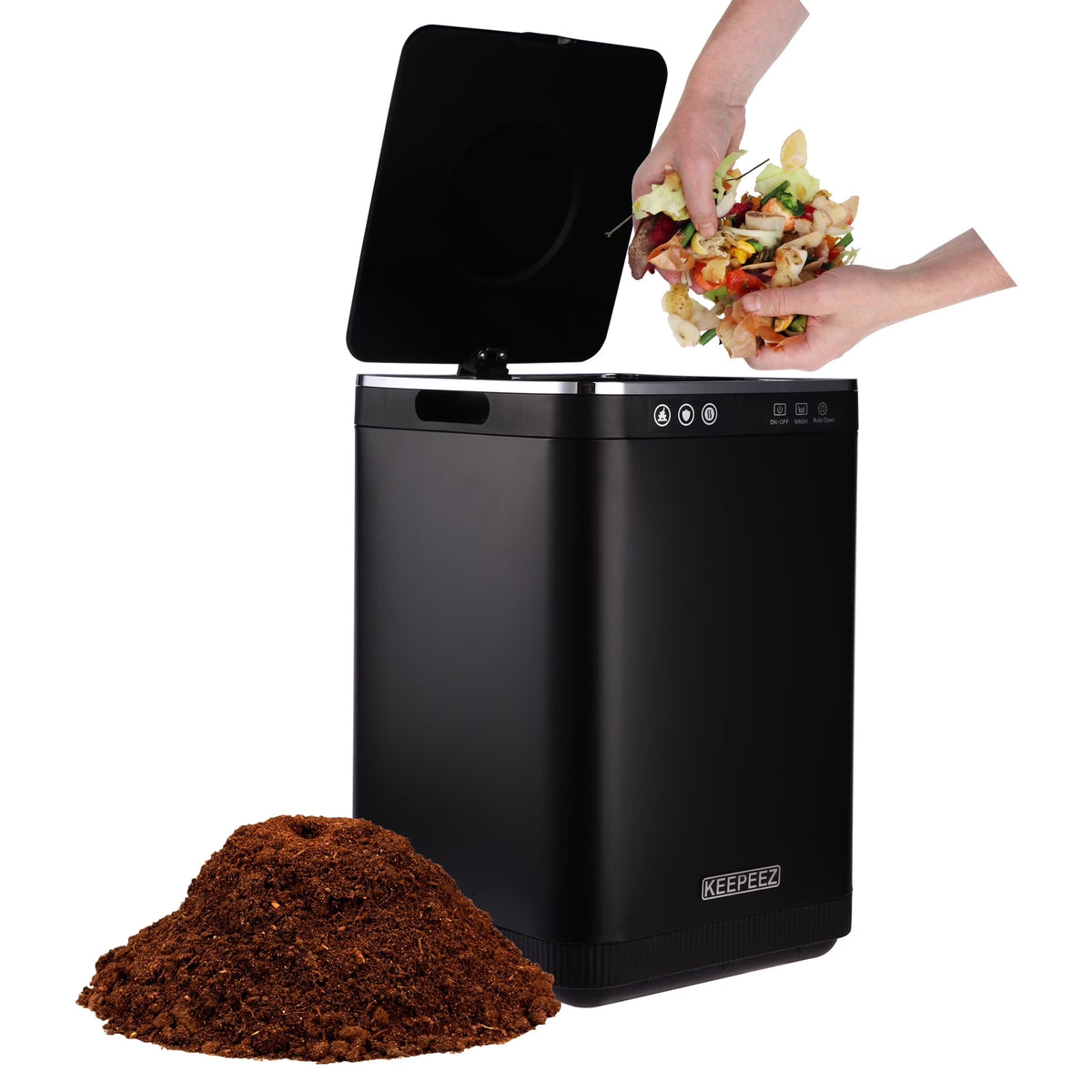 KEEPEEZ 4L  Large Capacity Odoroster for Kitchen,Turn Food Waste to Fertilizer for Garden, Food Waste Compost Machineless Quiet Electric Comp