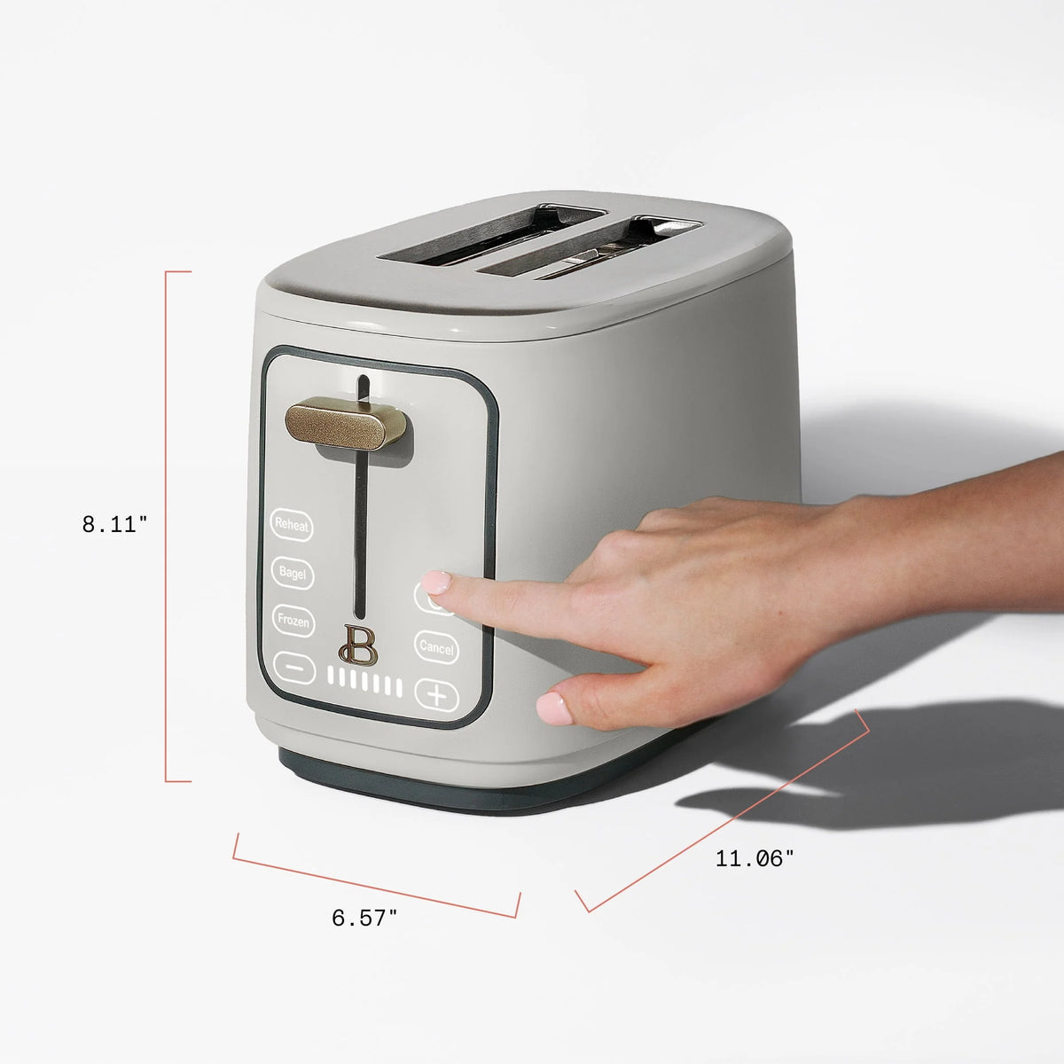 Beautiful 2-Slice Toaster with Touch-Activated Display, White Icing by Drew Barrymore