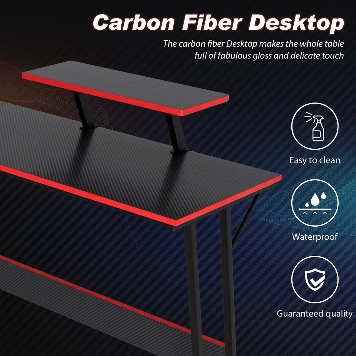 YRLLENSDAN  L Shaped Computer Desk, Corner Desk Gaming Table Computer Desk L Shaped Desks Gaming Desks with Large Desktop for Home Office, Black