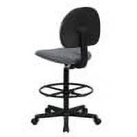 Emma  Oliver Black Fabric Drafting Chair (Cylinders: 22.5"-27"H, 26"-30.5"H)