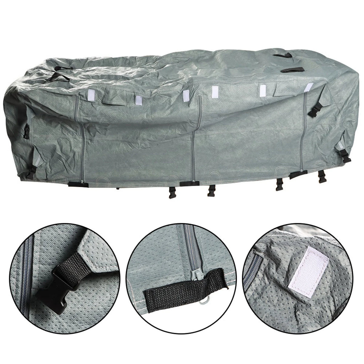 RV Cover Camper Cover Top 6 Layers of Non-Woven Fabric Side 3 Layers of Non-Woven Fabric Replacement for Class C 23 Feet- 26 Feet