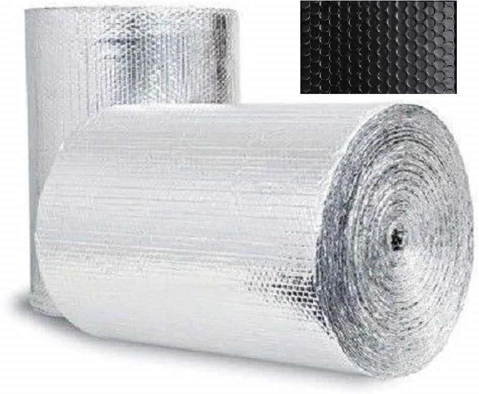 Reflective Black / Silver FOIL Double Bubble Foil Insulation Roll 4X50 200SF R8