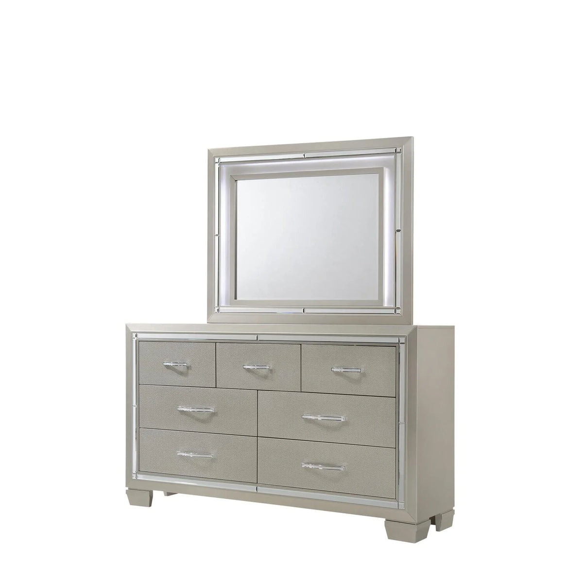 Picket House Furnishings Glamour Queen Platform Storage 6PC Bedroom Set