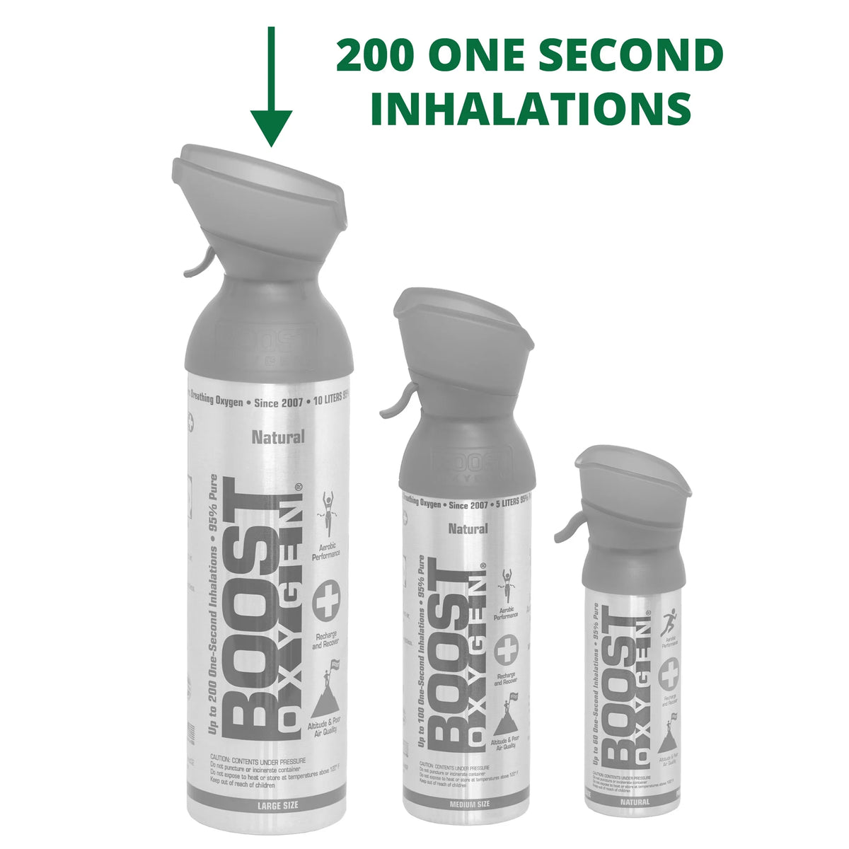 6 Pack 10L Boost Oxygen Stars/Stripes Pure Canned Oxygen Canister, Natural