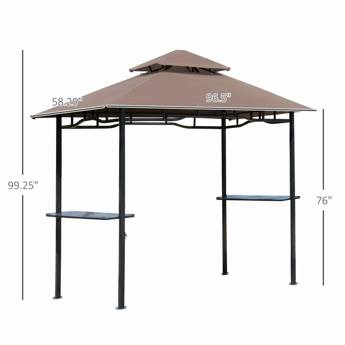 Grill Gazebo with Double Roof, Outdoor BBQ Canopy On-Site