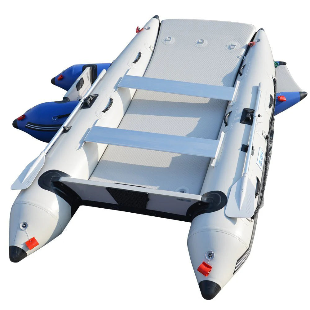 BRIS 11Ft Inflatable Catamaran Inflatable Boat Dinghy Mini Cat Gray
