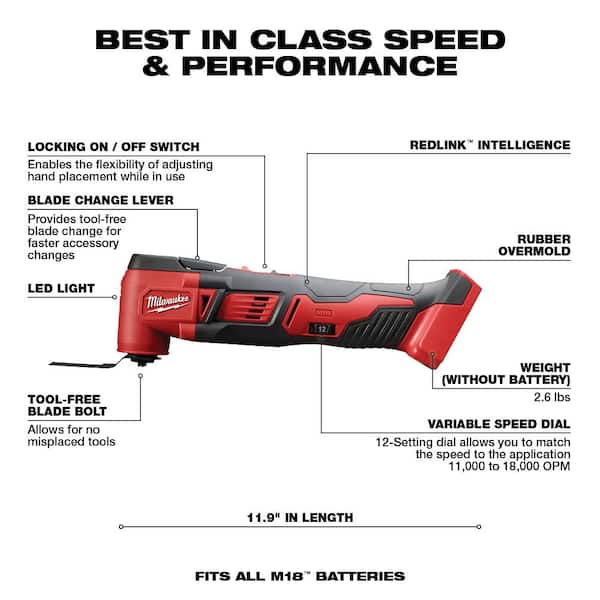 M18 18V Lithium-Ion Cordless Combo Tool Kit (6-Tool) with M18 Multi-Tool and 5.0 Ah Battery