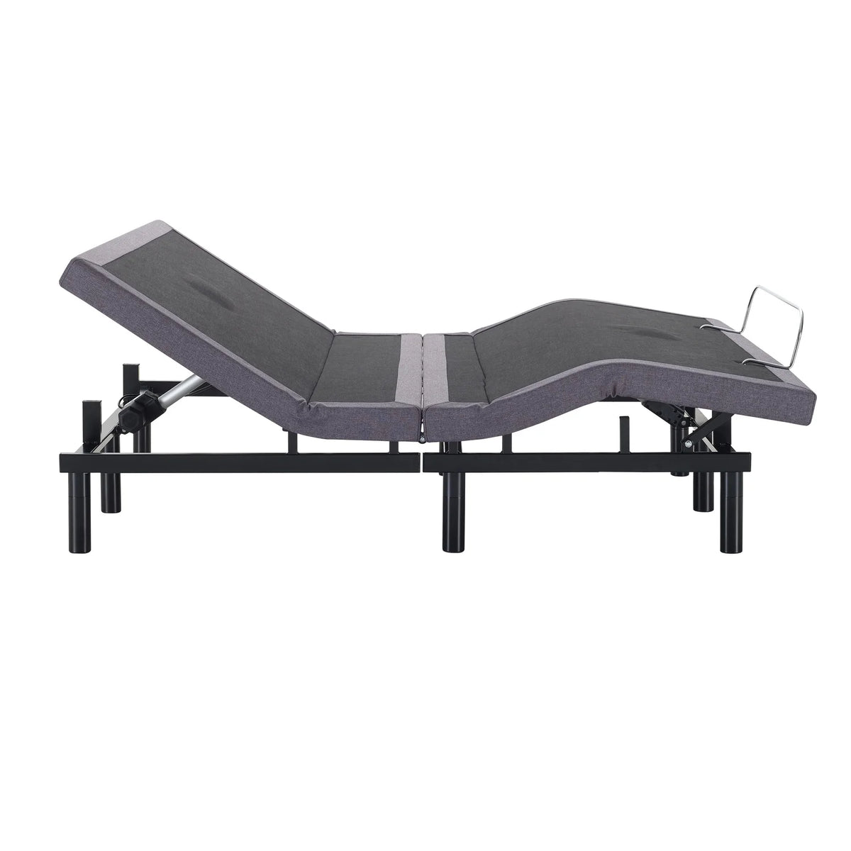 Naomi Home Twin XL Size Ergonomic Adjustable Bed Base with Basic Lumbar Support & Head Tilt, Back & Leg Massage, Wireless Remote, Assembly Needed - Twin XL, Gray