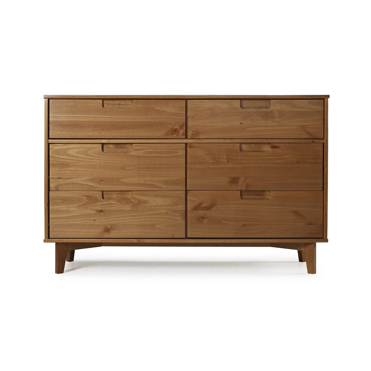 Walker Edison Sonoma 6-Drawer Solid Wood Caramel Dresser