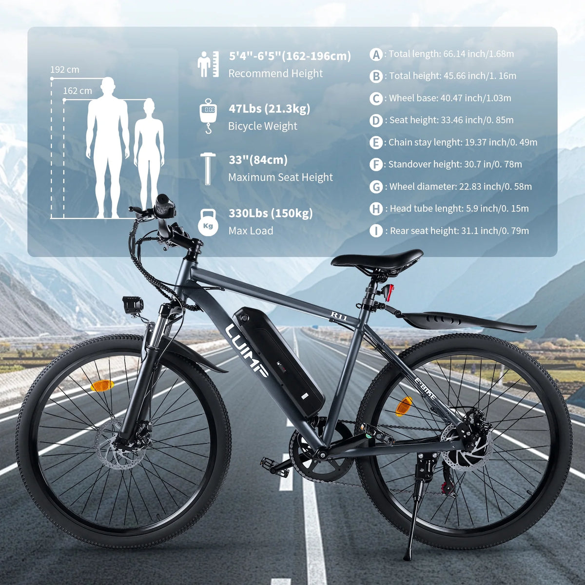 Hipatoo 26" Electric Bike 500W 20MPH E-bike, 36V 10.4Ah Battery, Ebike for Adults, E Bike UL2849