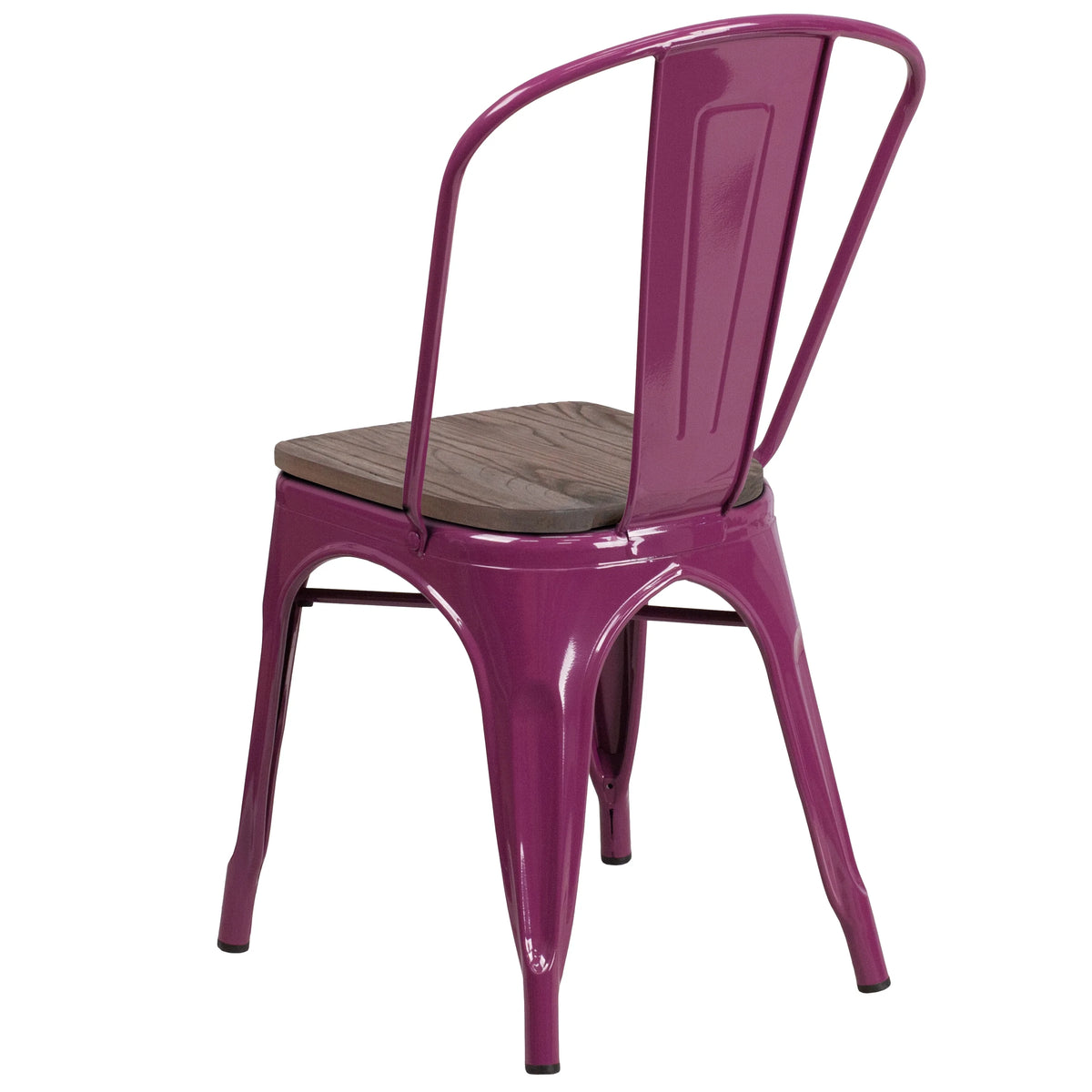 Flash Furniture Copper Metal Stackable Chair with Wood Seat
