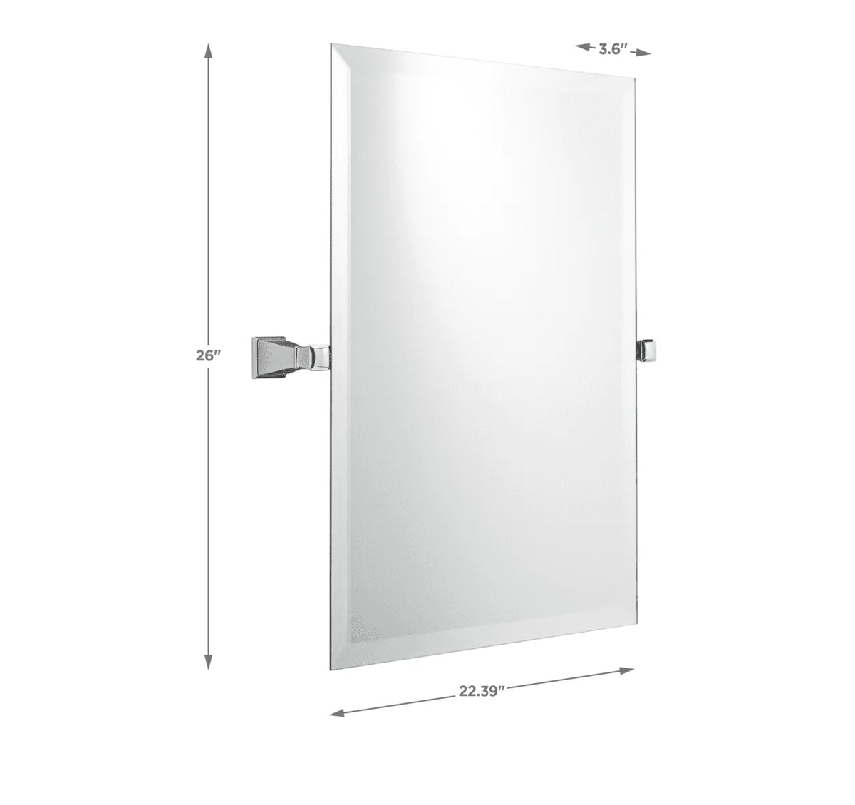 Chandler 26" x 22" Square Tilt Bathroom Mirror, Chrome